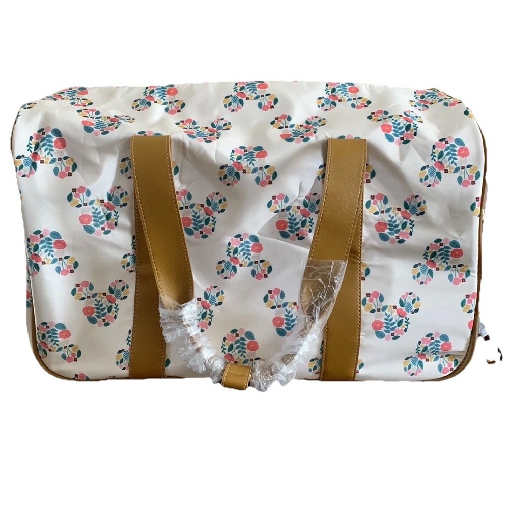 Bioworld Disney Mickey Mouse Rolling Duffle Bag 20" Carry On Travel Floral NWT - Picture 4 of 16